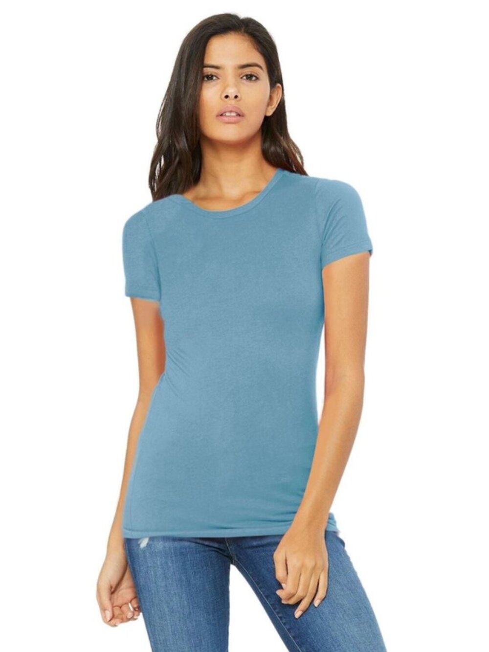 Bella Canvas Women's Slim Fit Heather Deep Teal T-Shirt